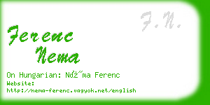 ferenc nema business card